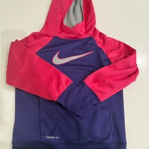 Nike Kids' Pink and Blue Therma-Fit Hoodie